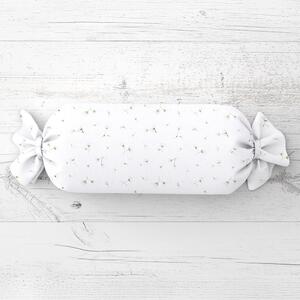 Biante Vankúš valec bonbon Sandra SA-424 Drobné kvietky na bielom 15x40 cm