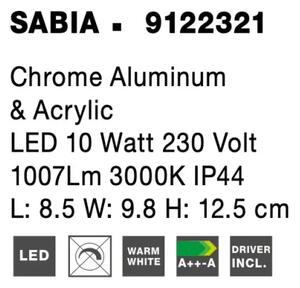 Moderné nástenné svietidlo Sabia 8.5 chróm