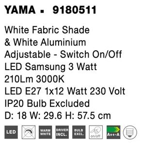 Dizajnové nástenné svietidlo Yama 19 biele