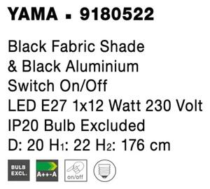 Retro stojaca lampa Yama 20 čierne