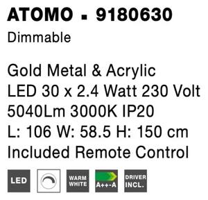 LED luster Atomo 106 zlaté
