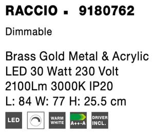 Stropné svietidlo LED so stmievaním Raccio 84 zlaté