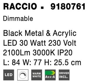 Stropné svietidlo LED so stmievaním Raccio 84 čierne