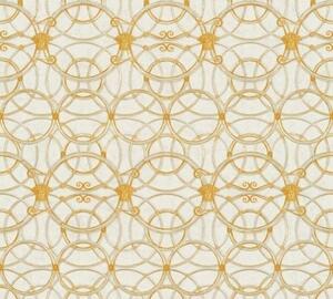A.S. Création | Vliesová tapeta na stenu Versace 37049-1 | 0,70 x 10,05 m | biela, zlatá, šedá, metalická