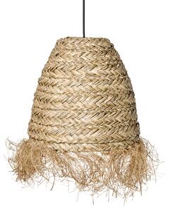 Závesná lampa prírodná morská tráva tienidlo so strapcami ručná výroba boho štýl osvetlenie