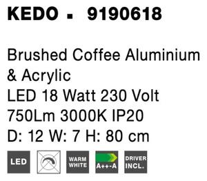 LED nástenné svietidlo Kedo 80 hnedá