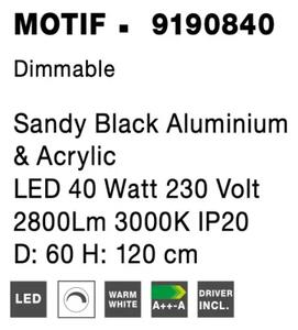 LED luster Motif 60 čierne stmievateľné