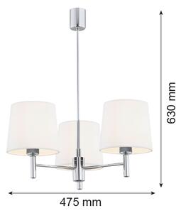 Brilagi - Luster na tyči MONTE 3xE27/15W/230V krémová/lesklý chróm