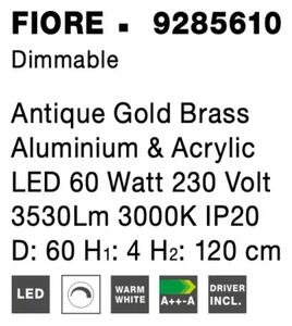 LED luster Fiore 60 zlaté