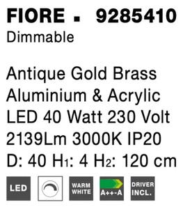 LED luster Fiore 40 zlaté