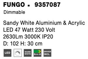 Stropné svietidlo LED so stmievaním Fungo 102 biele