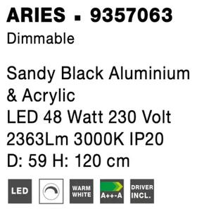 LED luster Aries 59 čierne