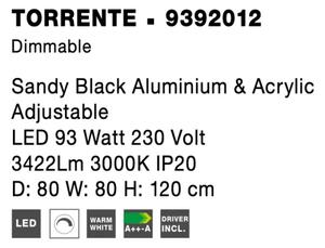 LED luster Torrente 93W 80 čierne
