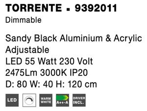 LED luster Torrente 55W 80 čierne