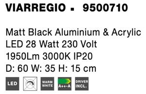 LED stropné svietidlo Viareggio 60 čierne
