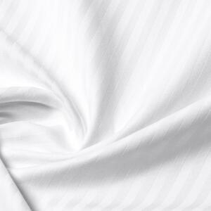 Goldea damaškové posteľné obliečky - tenké biele prúžky so saténovým leskom 220 x 200 a 2ks 70 x 90 cm