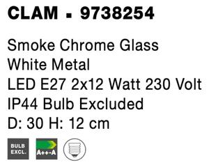 Dizajnové stropné svietidlo Clam 30 Chrome