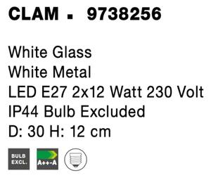 Dizajnové stropné svietidlo Clam 30 biele