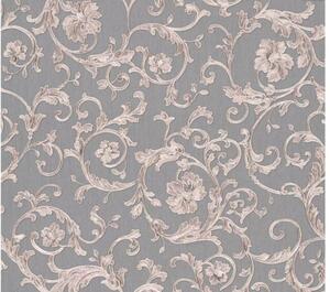 A.S. Création | Vliesová tapeta na stenu Versace 34326-5 | 0,70 x 10,05 m | hnedá, metalická, šedá