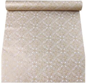 Samolepiace tapety 45 cm x 10 m IMPOL TRADE 9012, ornamenty zlaté na bielom podklade, Samolepiace tapety