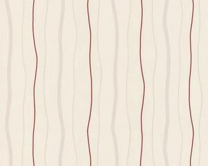 A.S. Création | Vliesová tapeta na stenu Simply Stripes 2495-31 | 0,53 x 10,05 m | červená, krémová