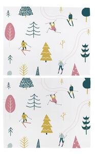 Vianočné látkové prestieranie v súprave 2 ks 45x35 cm Skiing - Butter Kings