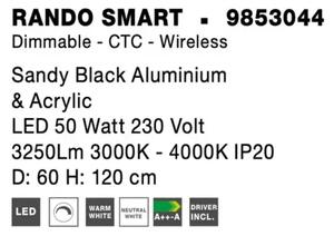 LED luster Rando Smart 60 čierne