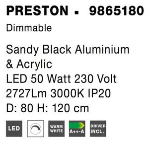 LED luster Preston 80 čierne