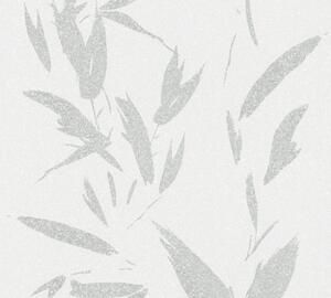 A.S. Création | Vliesová tapeta na stenu New Elegance 37549-4 | 0,53 x 10,05 m | biela, metalická, šedá
