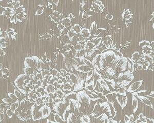 A.S. Création | Vliesová tapeta na stenu Metallic Silk 30657-4 | 0,53 x 10,05 m | šedá, strieborná