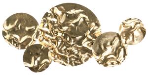 Nástenná dekorácia zlatá železo kovová ozdoba závesná vertikálne a horizontálne lesklý povrch moderný glamour štýl obývacia izba