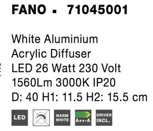 LED stropné svietidlo Fano 40 biele
