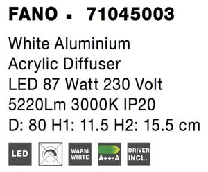 LED stropné svietidlo Fano 80 biele