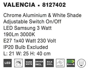 Moderné nástenné svietidlo Valencia B 21 biele