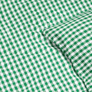 Goldea tradičné bavlnené posteľné obliečky - zelené a biele kocky 140 x 200 a 70 x 90 cm