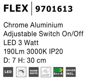 Moderné nástenné svietidlo Flex 7 Chrome
