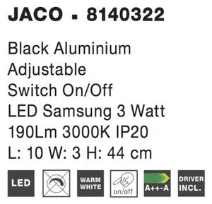 Moderné nástenné svietidlo Jaco čierne