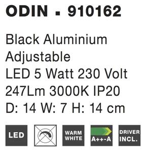 Moderné nástenné svietidlo Odin čierne