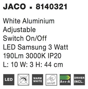 Moderné nástenné svietidlo Jaco biele
