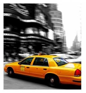 DIMEX | Vliesová fototapeta na stenu Žlté taxi MS-3-0007 | 225 x 250 cm | čiernobiela, žltá