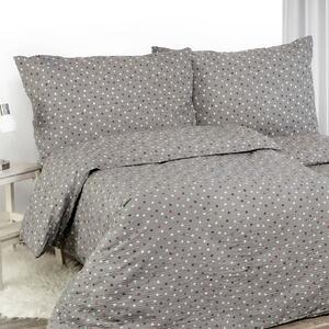 Goldea krepové posteľné obliečky - farebné bodky na tmavo sivom 140 x 200 a 70 x 90 cm