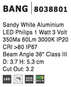 Vonkajšie LED svietidlo Bang A 42 Nikel