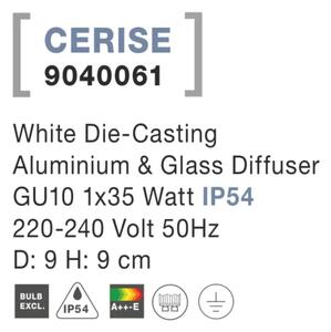 Vonkajšie záhradné svietidlo Cerise B 9 biele