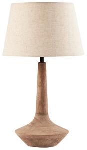 Stolná lampa tmavohnedá béžová tienidlo z bavlny a ľanu podstavec z mangového dreva 54 cm moderný štýl obývacia izba