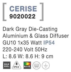 Vonkajšie záhradné svietidlo Cerise A 9 tmavo sivé