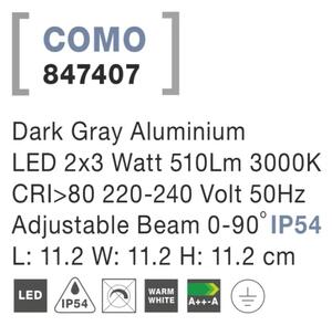 Vonkajšie LED svietidlo Como 112 tmavo sivé