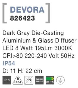 Vonkajšie LED lampa Devora B 11 tmavo sivé