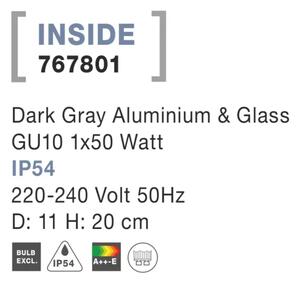Vonkajšia záhradná lampa Inside 11 tmavo sivé