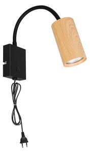 Brilagi - Flexibilná nástenná lampa SELE 1xGU10/30W/230V čierna/dekor duba