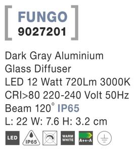 Vonkajšie LED svietidlo Fungo 22 tmavo sivé